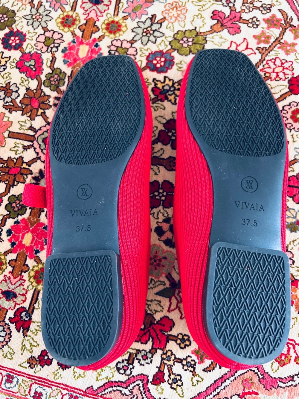 Vivaia Square-toed Red Margot Mary Jane, US7/EU37.5, Like New - Picture 4 of 6